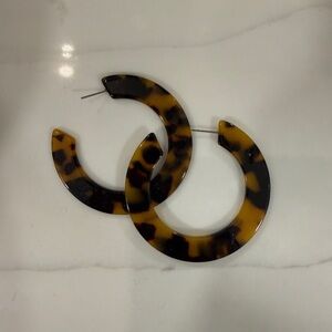 Tortoise Shell Hoop Earrings